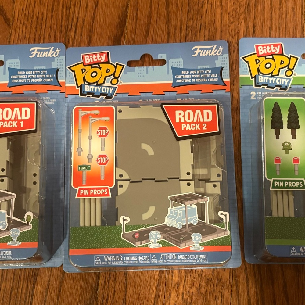 Funko Bitty Pop! City: Funko Road 1 Road 2 & Land Pack New Sealed Lot of 3